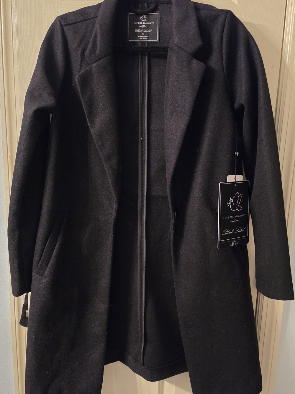 Black Label Women's Black Tailored Trench Coat
